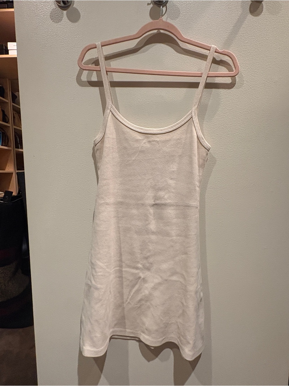 Simple Cream Slip Dress Tank - Picture 2 of 3